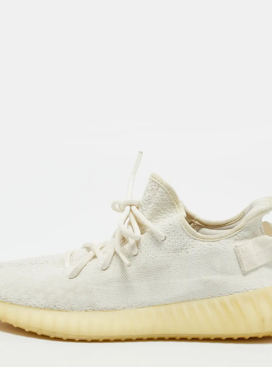 Yeezy x Adidas Boost 350 V2 Size 44 Tripple White Knit Fabric Low Top Sneakers