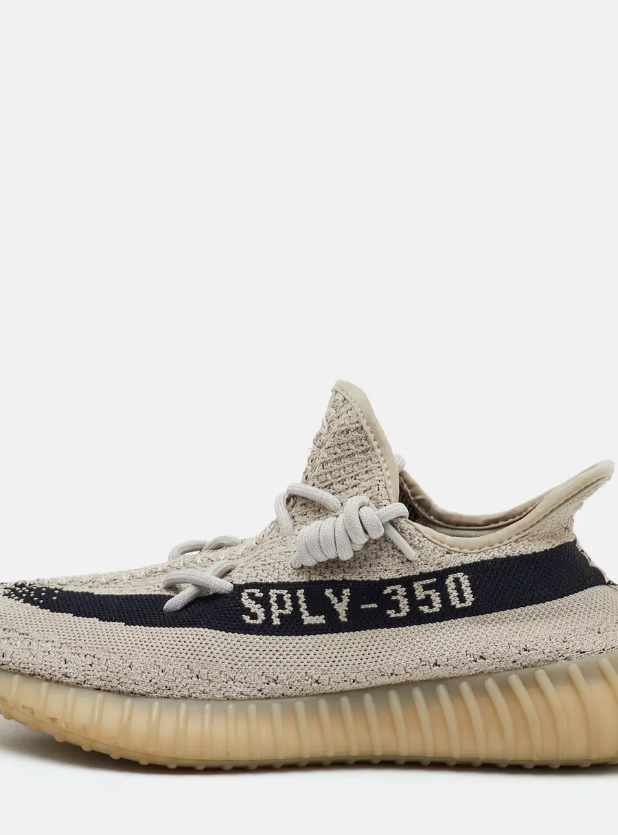 Yeezy x Adidas Boost 350 V2 Slate Core Black Size 42 Grey Knit Fabric Lace Up Sneakers