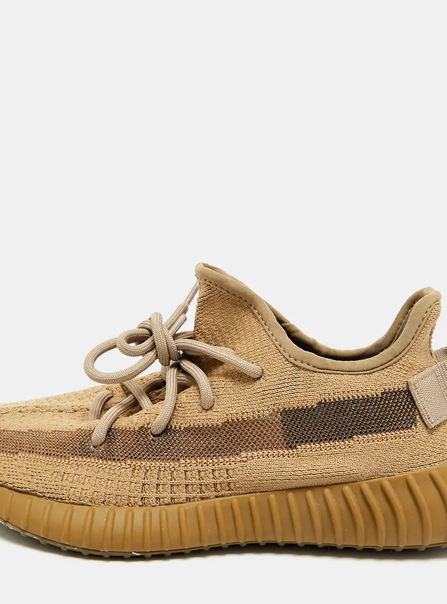 Yeezy x Adidas Boost 350 V2 Earth Size 39 1/3 Brown Knit Fabric Low Top Sneakers