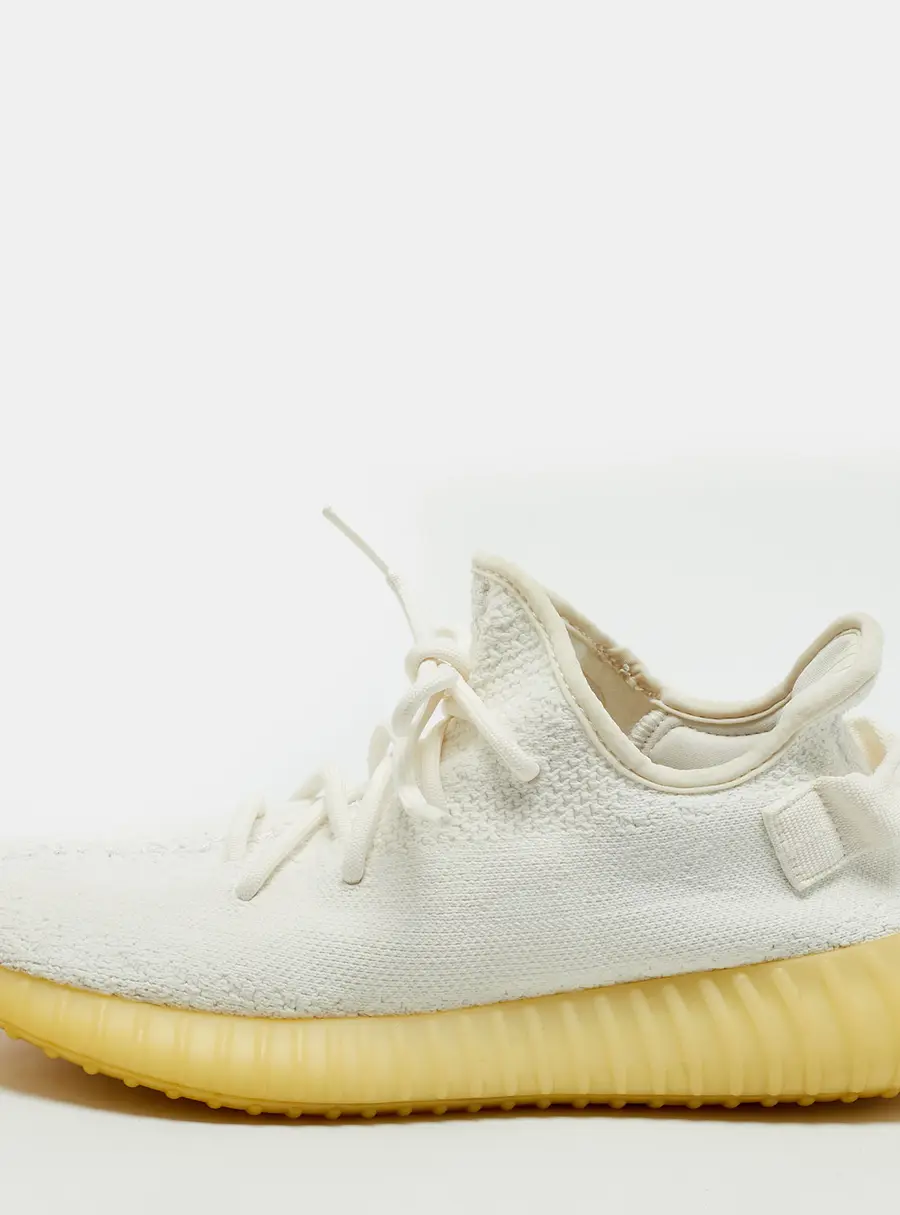Yeezy x Adidas Boost 350 V2 Size 42.5 White Knit Fabric Lace Up Sneakers