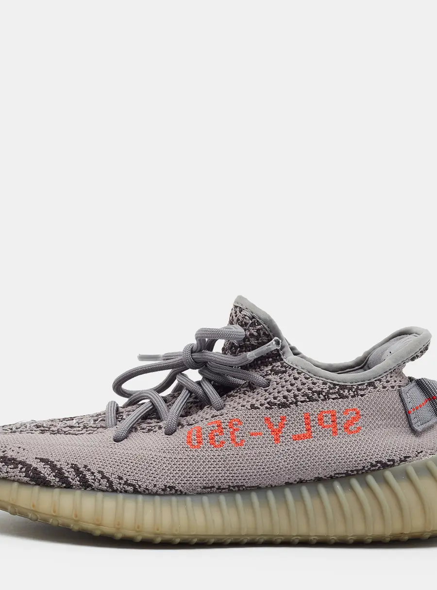 Yeezy x Adidas Boost 350 V2 Beluga 2.0 Size 40 2/3 Grey Knit Fabric Low Top Sneakers