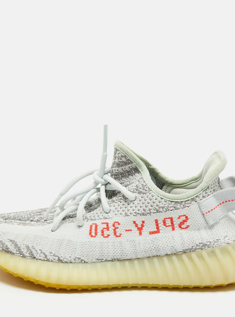 Yeezy x Adidas Boost 350 V2 Blue Tint Size 41 1/3 Blue/Grey Knit Fabric Low Top Sneakers