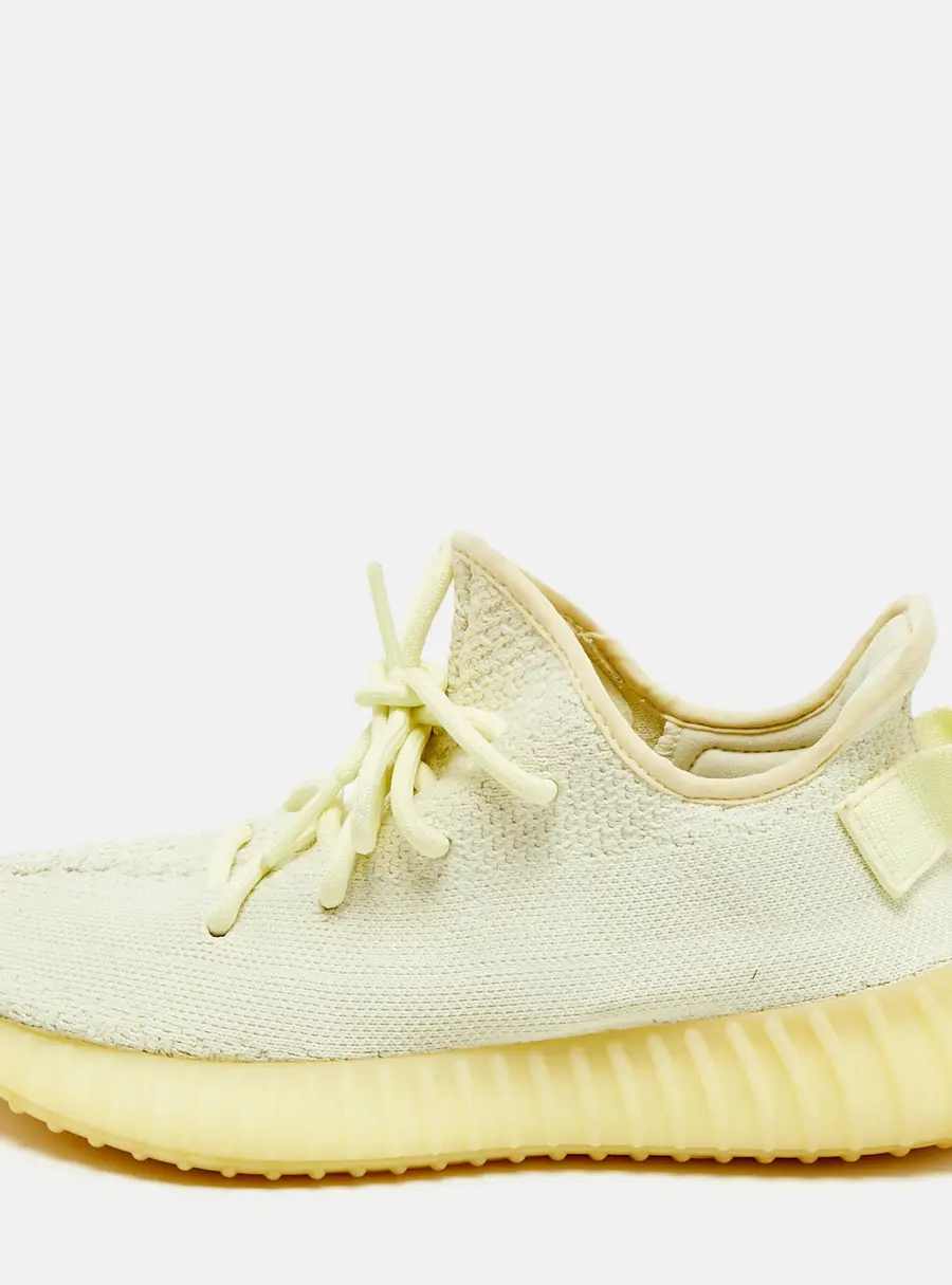 Yeezy x Adidas Boost 350 V2 Butter Size 40 2/3 Light Yellow Knit Fabric Low Top Sneakers