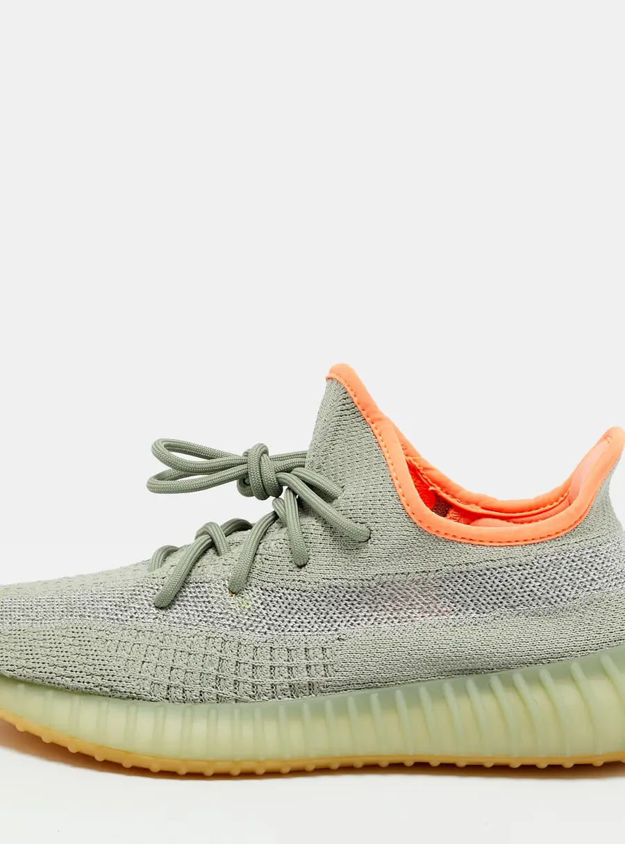 Yeezy x Adidas Boost 350 V2 Desert Sage Size 42 Green/Grey Knit Fabric Low Top Sneakers