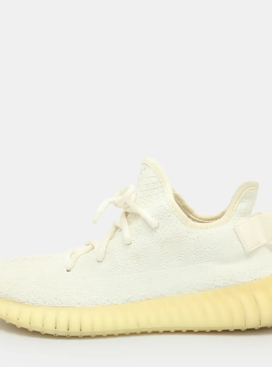 Yeezy x Adidas Boost 350 V2 'Triple White' Size 41 1/3 White Knit Fabric Low Top Sneakers