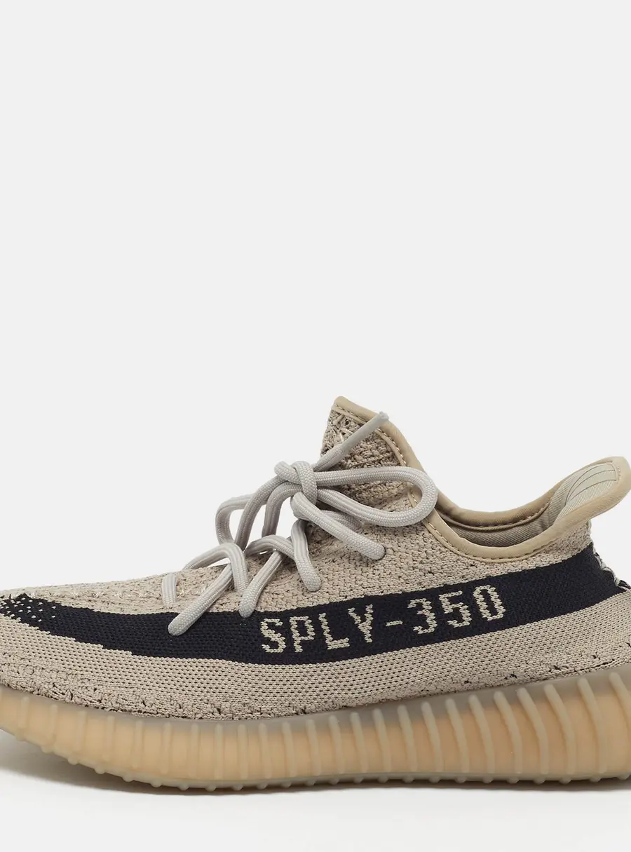 Yeezy x Adidas Boost 350 V2 Slate Size 40 2/3 Grey/Black Knit Fabric Low Top Sneakers