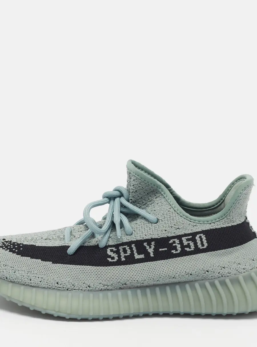 Yeezy x Adidas Boost 350 V2 Salt Size 42 Grey Knit Fabric Low Top Sneakers