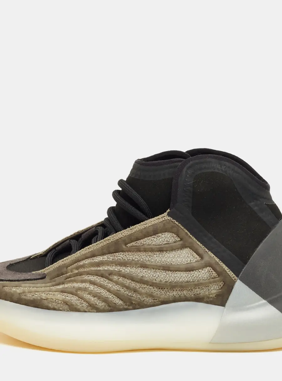 Yeezy x Adidas Grey/Black Suede and Knit Fabric QNTM Barium Sneakers Size 37 1/3