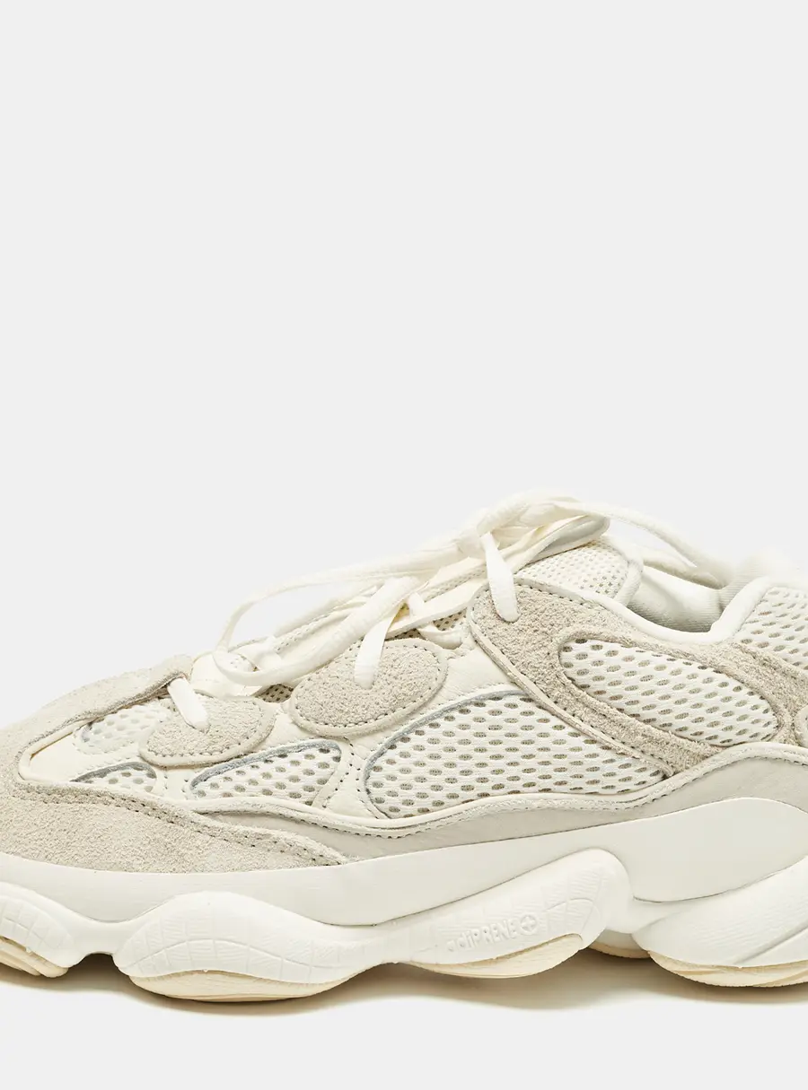 Yeezy x Adidas 500 Bone White Size 40 2/3 White Mesh and Suede Low Top Sneakers