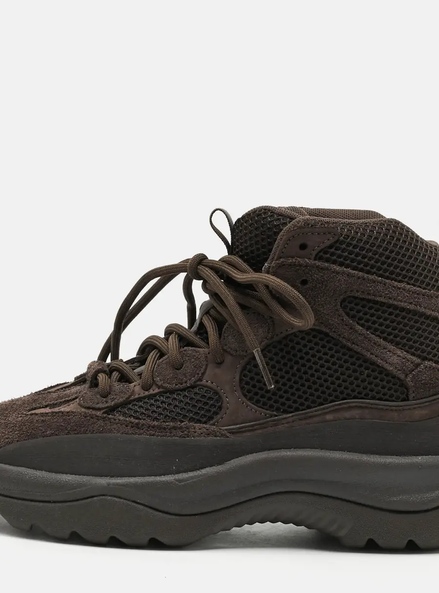 Yeezy x Adidas Desert Boot Oil Size 41 1/3 Brown Suede and Mesh High Top Sneakers