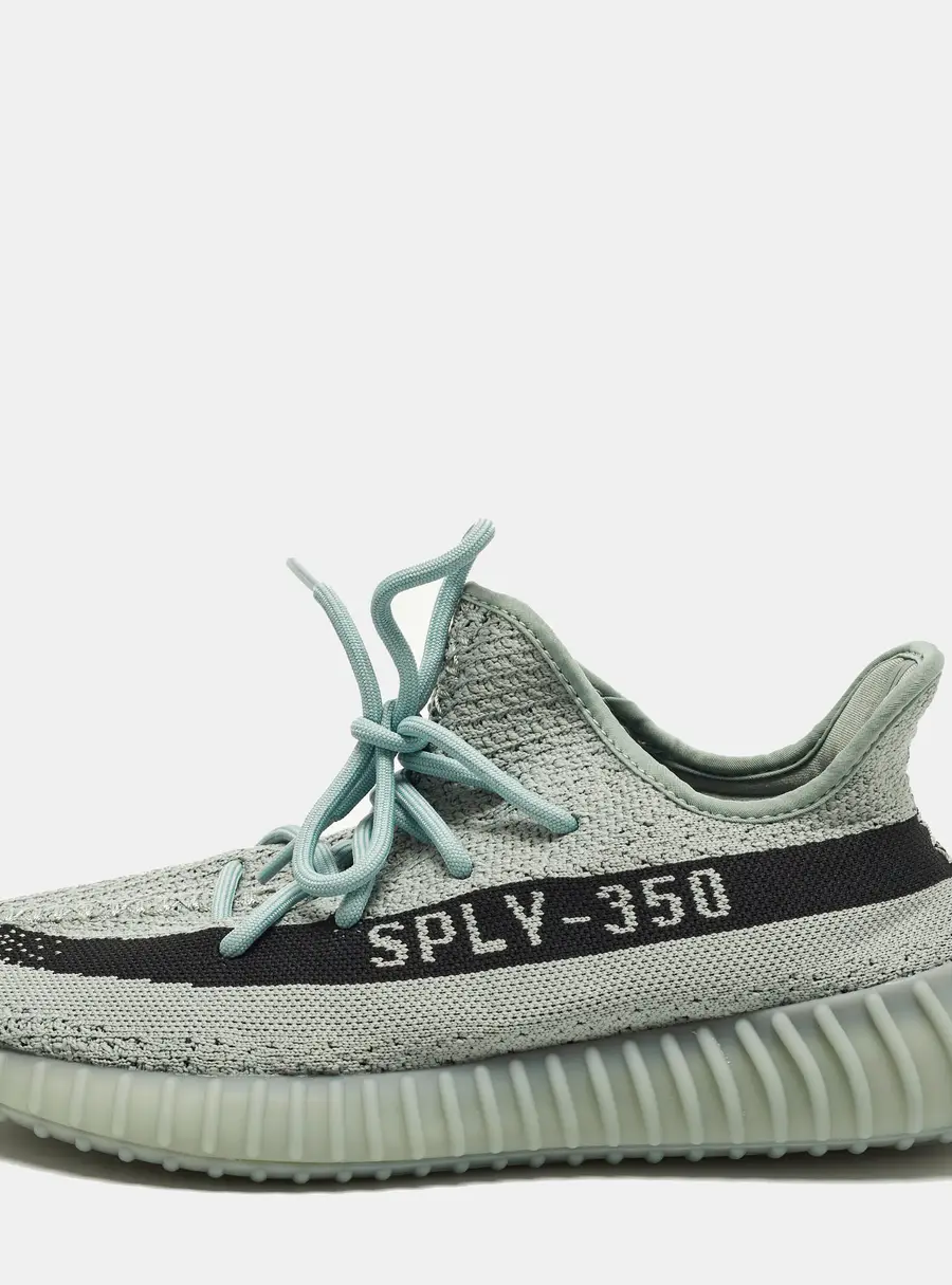 Yeezy x Adidas Boost 350 V2 Salt Size 43 1/3 Grey Knit Fabric Low Top Sneakers