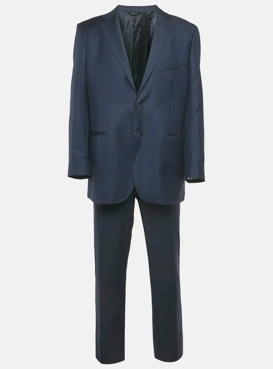 Yves Saint Laurent Pour Homme Blue Wool Regular Fit Suit 4XL