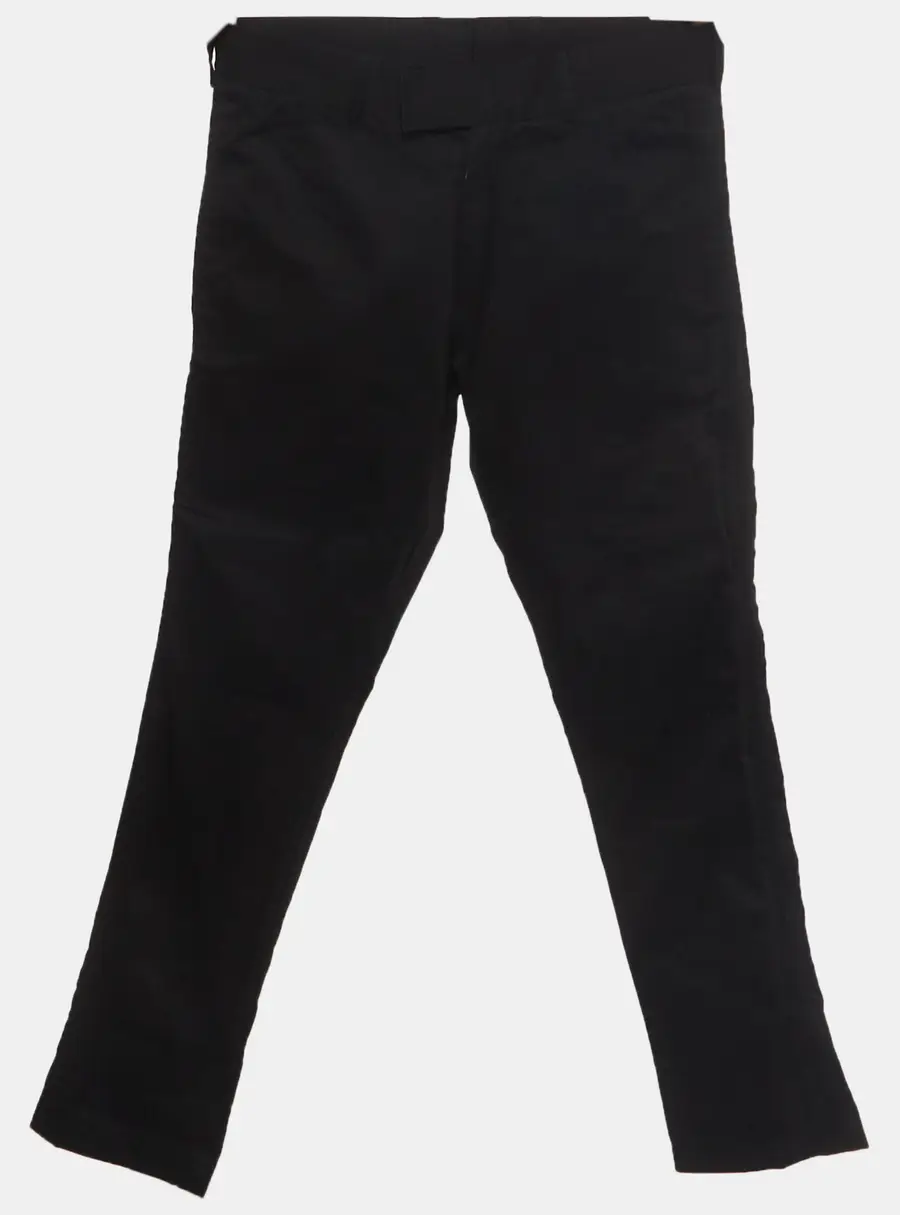 Yves Saint Laurent Black Cotton Straight Fit Trousers M