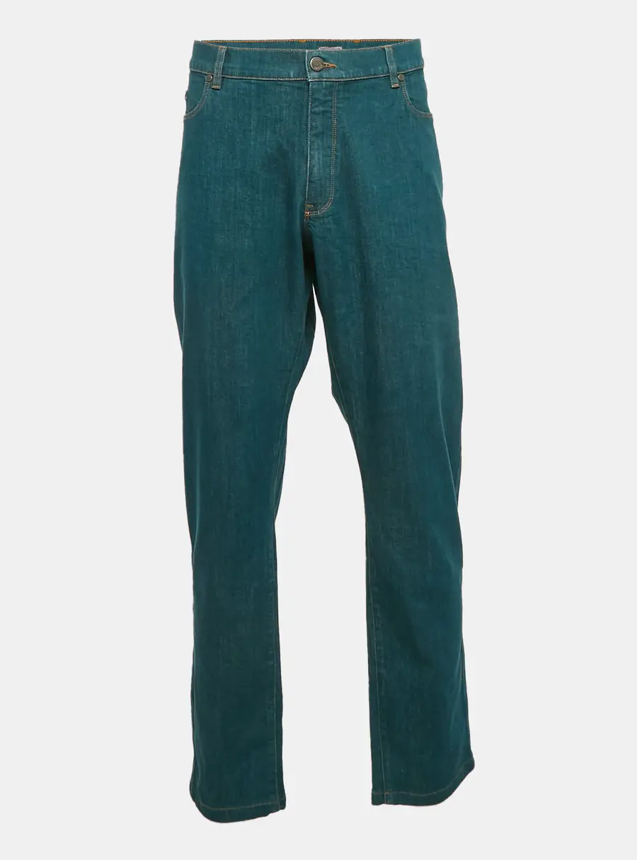 Z Zegna Teal Blue Denim Slim Fit Jeans 4XL Waist 44"