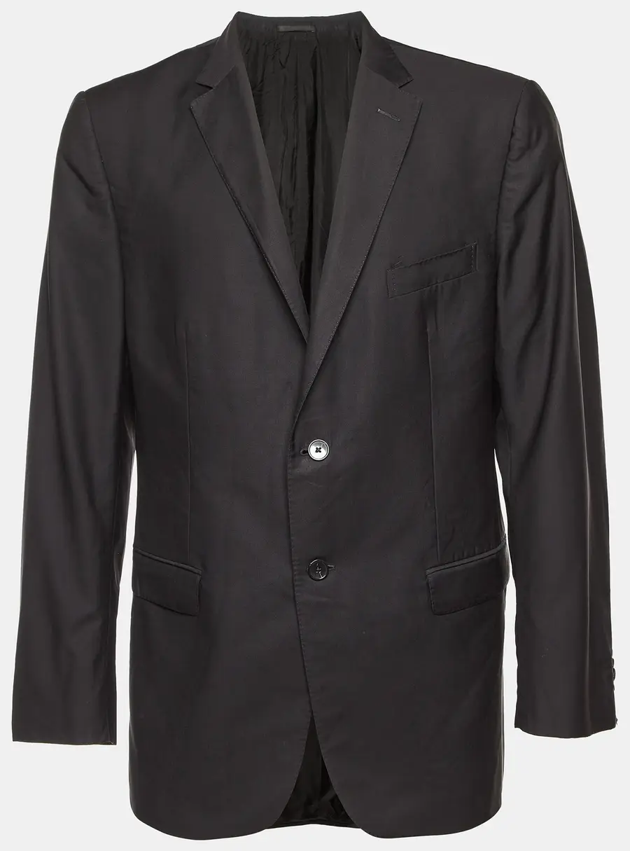 Z Zegna Black Wool City Two-Buttoned Blazer XXL