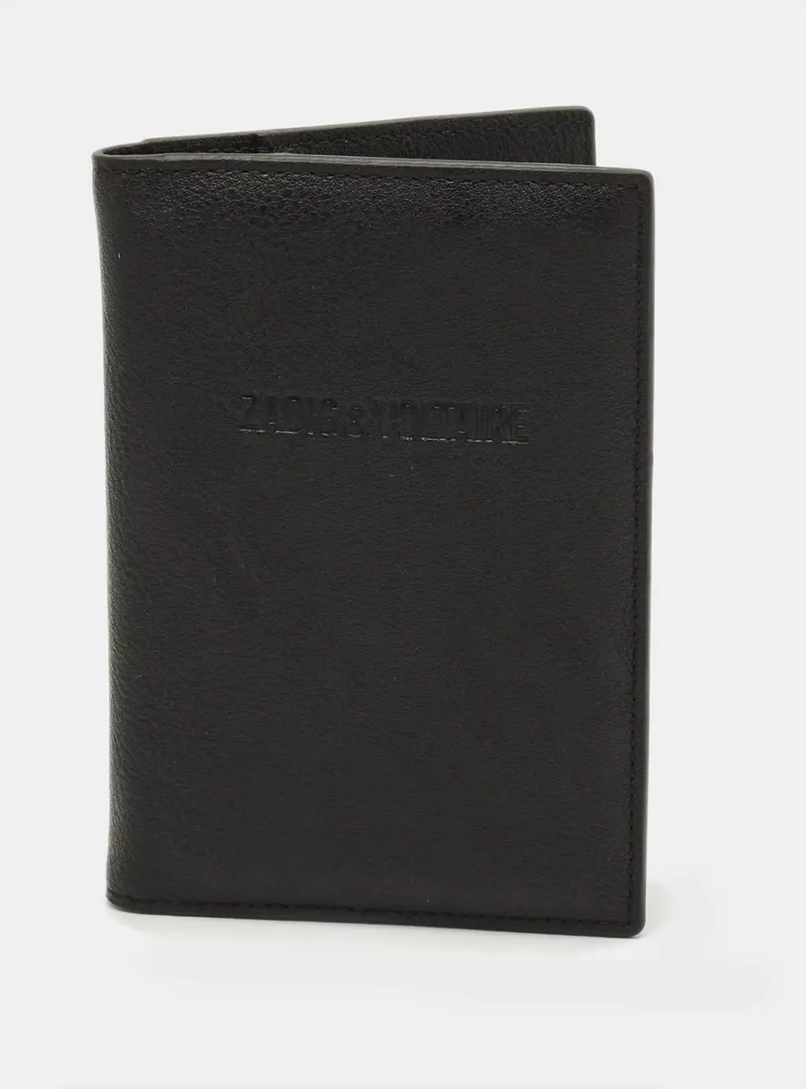 Zadig & Voltaire Passport Holder Black Leather