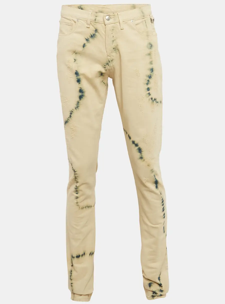 Zadig & Voltaire Cream Tie Dye Denim David Jeans L Waist 34.5"