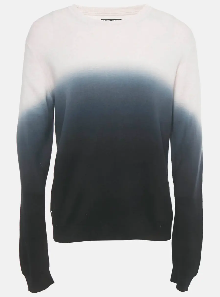 Zadig & Voltaire Pink/Black Ombre Cotton Knit Kennedy Sweater XL
