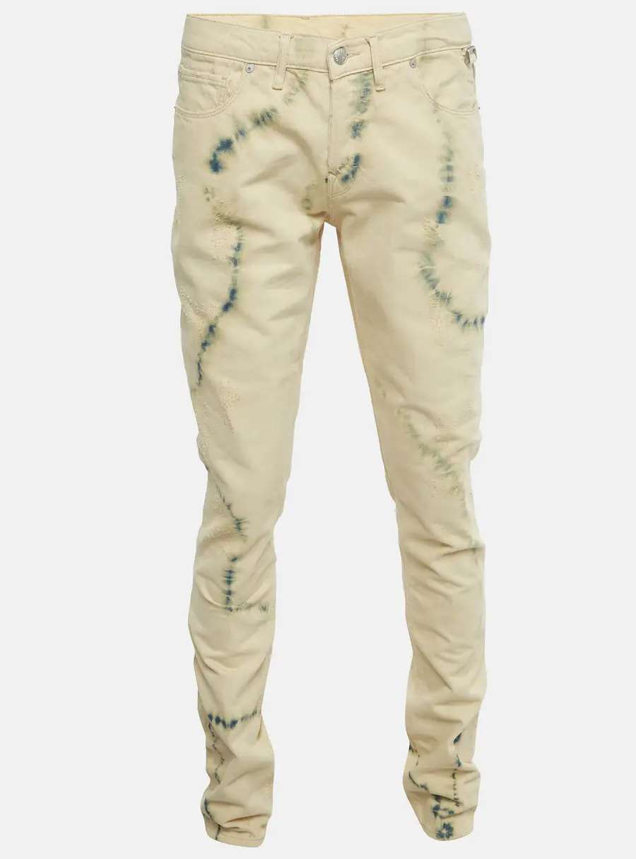 Zadig & Voltaire Cream Tie Dye Denim David Jeans M Waist 32"