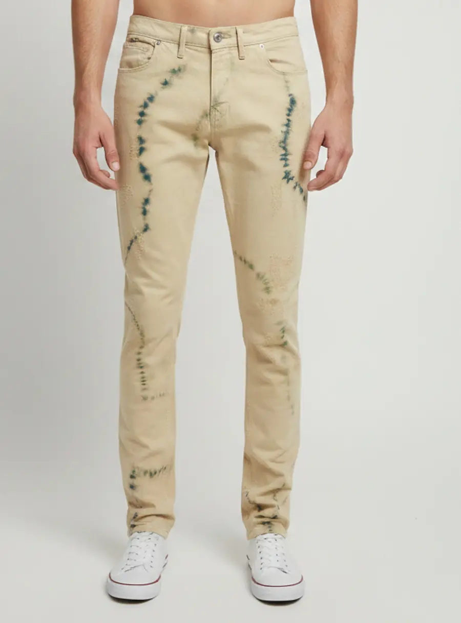 Zadig & Voltaire Cream Tie Dye Denim David Jeans M/Waist 34"