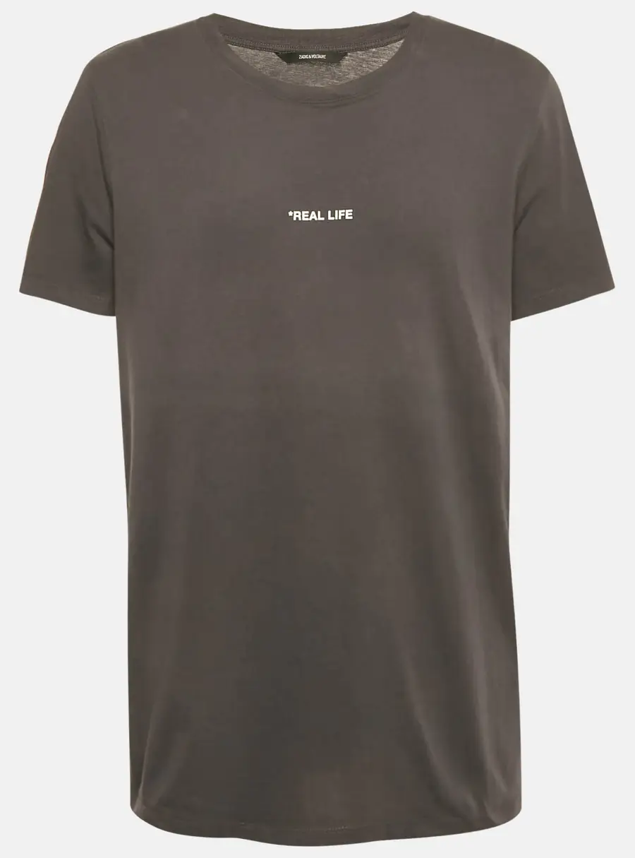 Zadig & Voltaire Grey Ted Photoprint Jersey Real Life T-Shirt XL