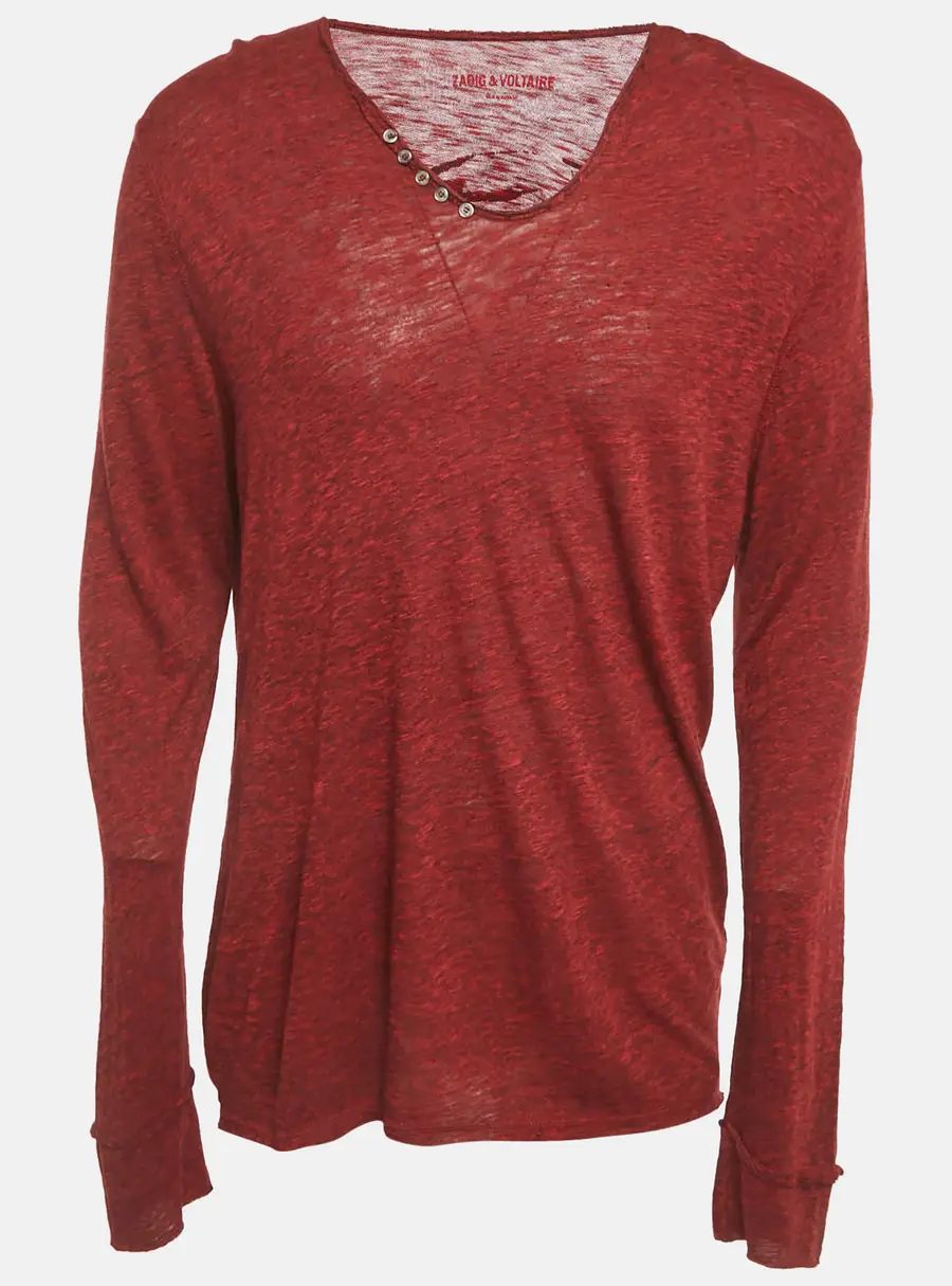 Zadig & Voltaire Red Jersey Monastir Overdyed T-Shirt XL