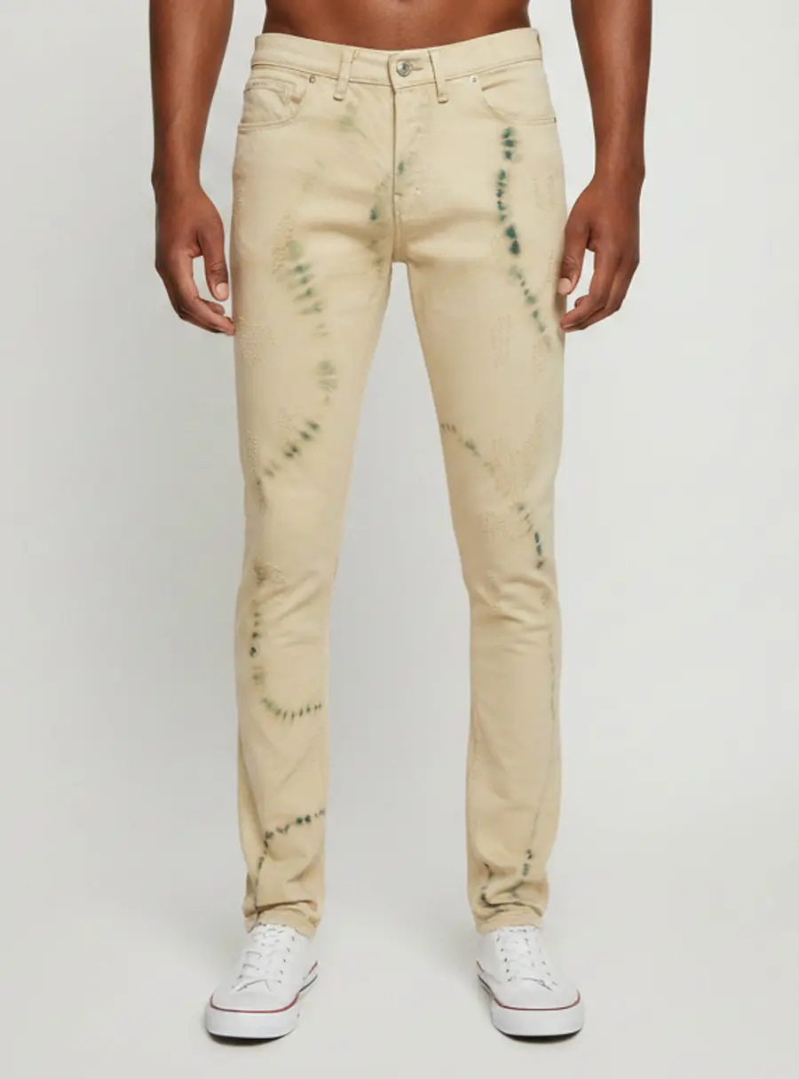 Zadig & Voltaire Cream Tie Dye Denim David Jeans M/Waist 33"
