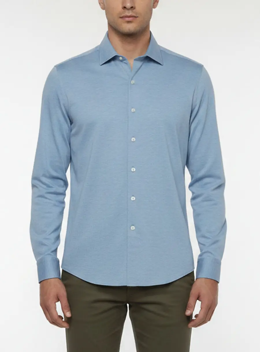 Zegna Blue Cotton Pique Long Sleeve Polo Shirt XXL