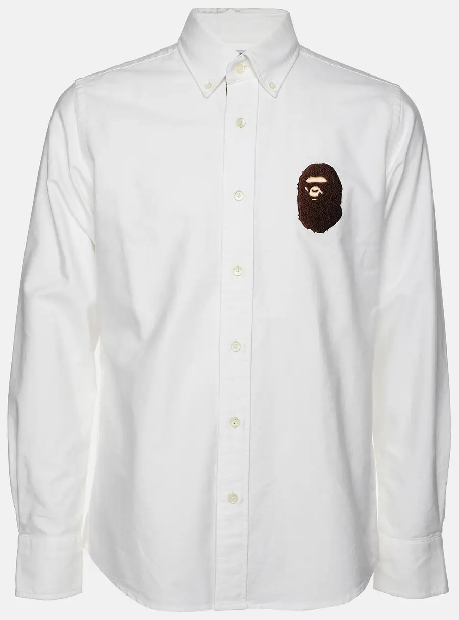 A Bathing Ape White Cotton Button Front Shirt S