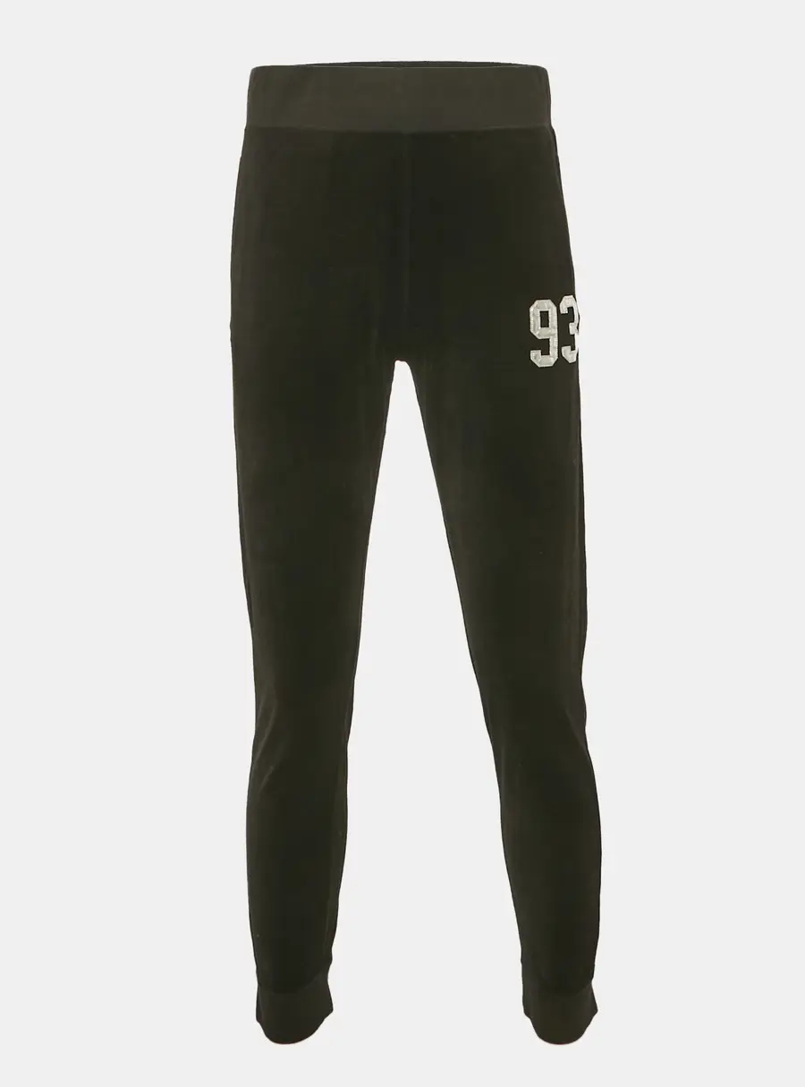 A Bathing Ape Black Velvet 93 Applique Sweatpants L