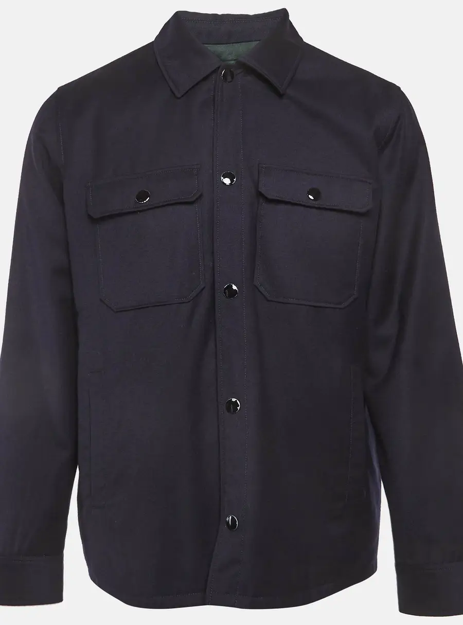 A.P.C. Navy Blue Wool Button Front Jacket M