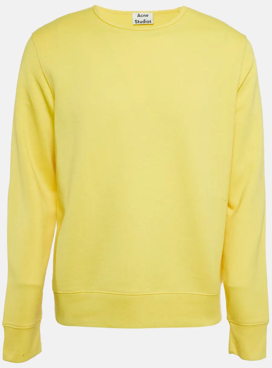Acne Studios Yellow Knit Casey Crinkle Sweatshirt M