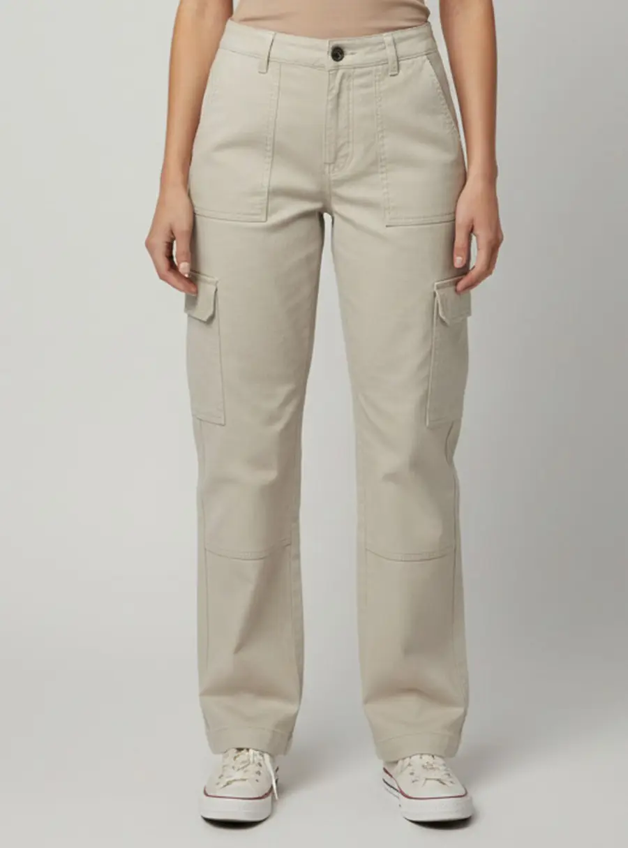 Acne Studios Beige Textured Cotton Cargo Trousers L