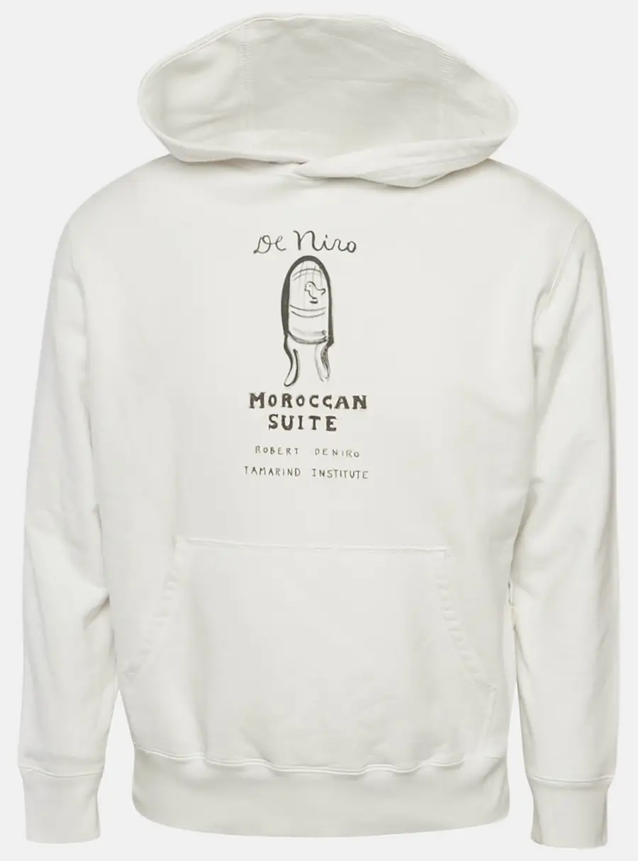 Aim&eacute; Leon Dore x Robert De Niro Sr. White Graphic Print Jersey Pullover M