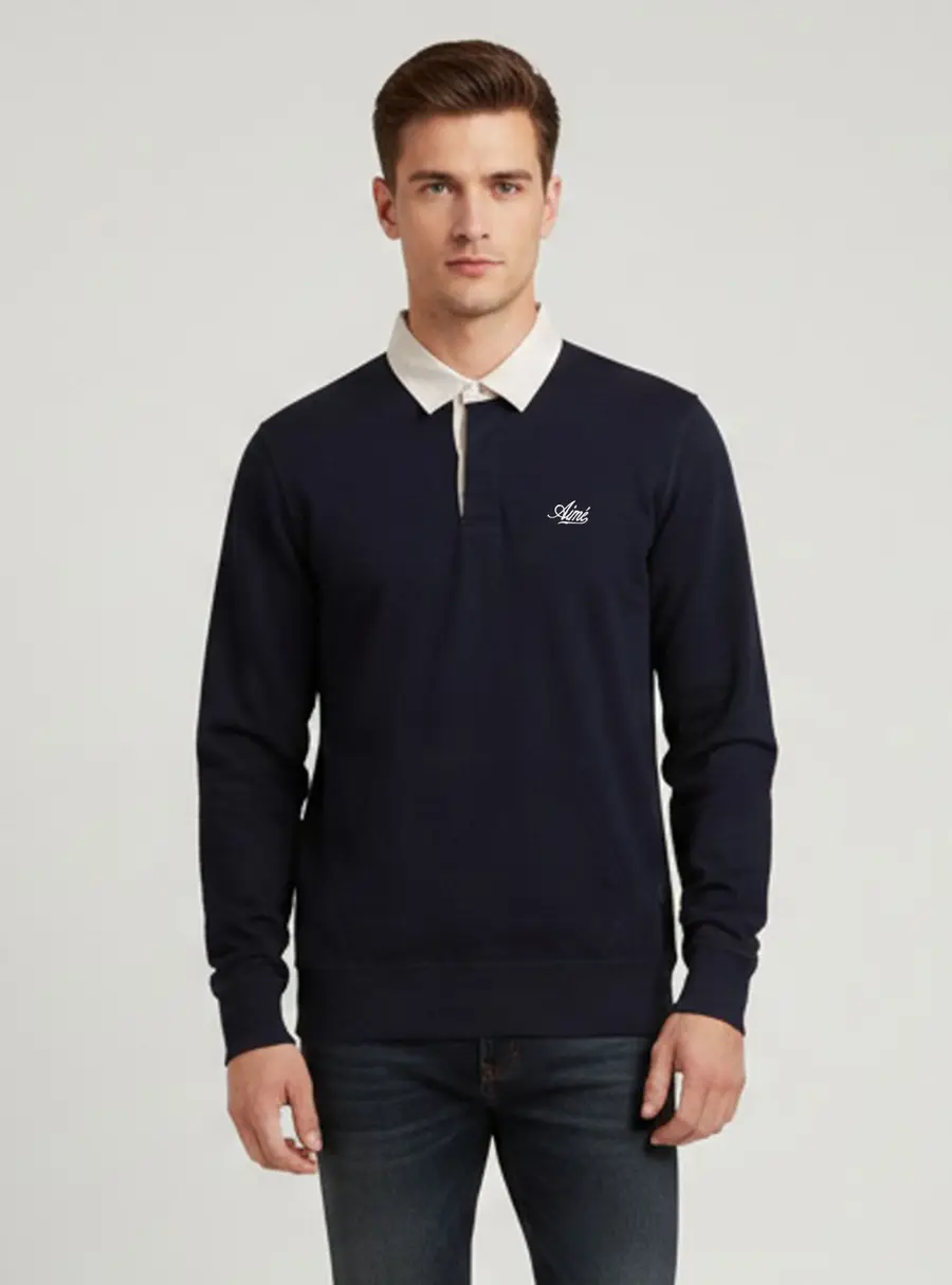 Aime Leon Dore Navy Blue Long Sleeve Sweater M