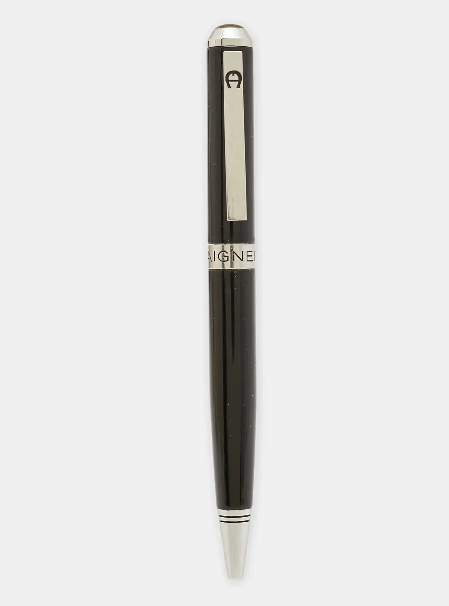 Aigner Logo Resin Silver Tone Ballpoint Pen