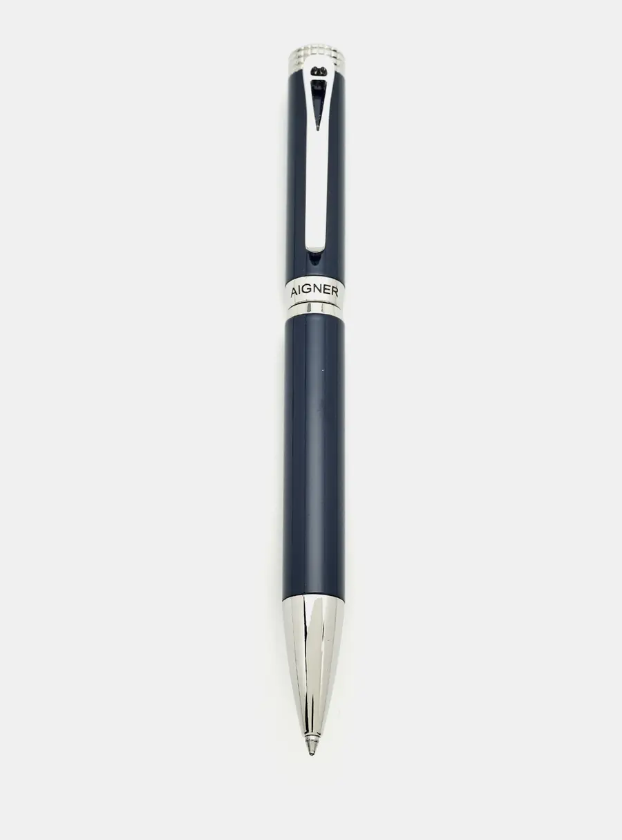 Aigner Blue Resin Silver Tone Ballpoint Pen