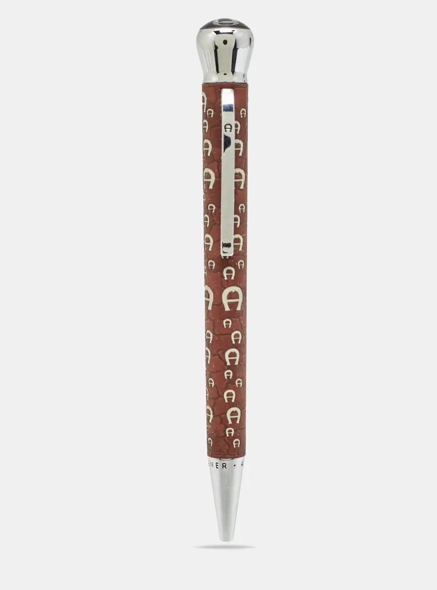 Aigner Logo Resin Silver Tone Ballpoint Pen