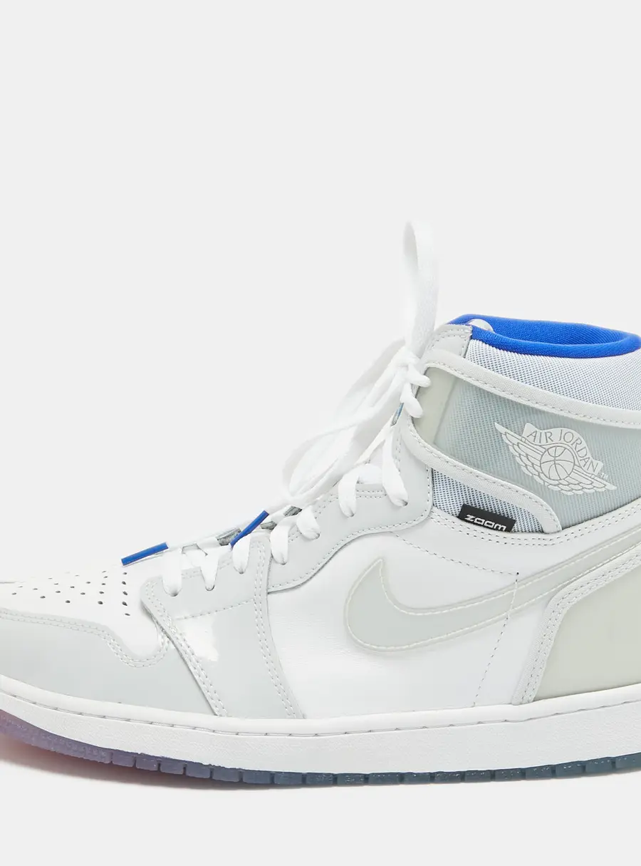 Air Jordan Multicolor Patent and Leather 1 Retro High Zoom White Racer Sneakers Size 47.5