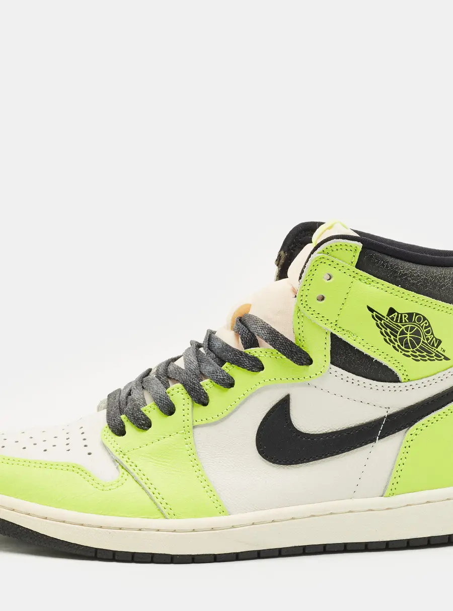 Air Jordans Green/White Leather 1 Retro OG High Top Sneakers Size 45