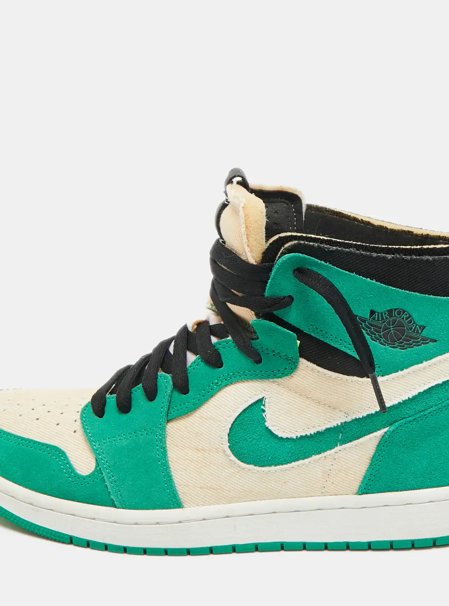 Air Jordans Green/White Suede and Canvas Jordan 1 High Zoom Air CMFT Stadium Green Sneakers Size 45.5