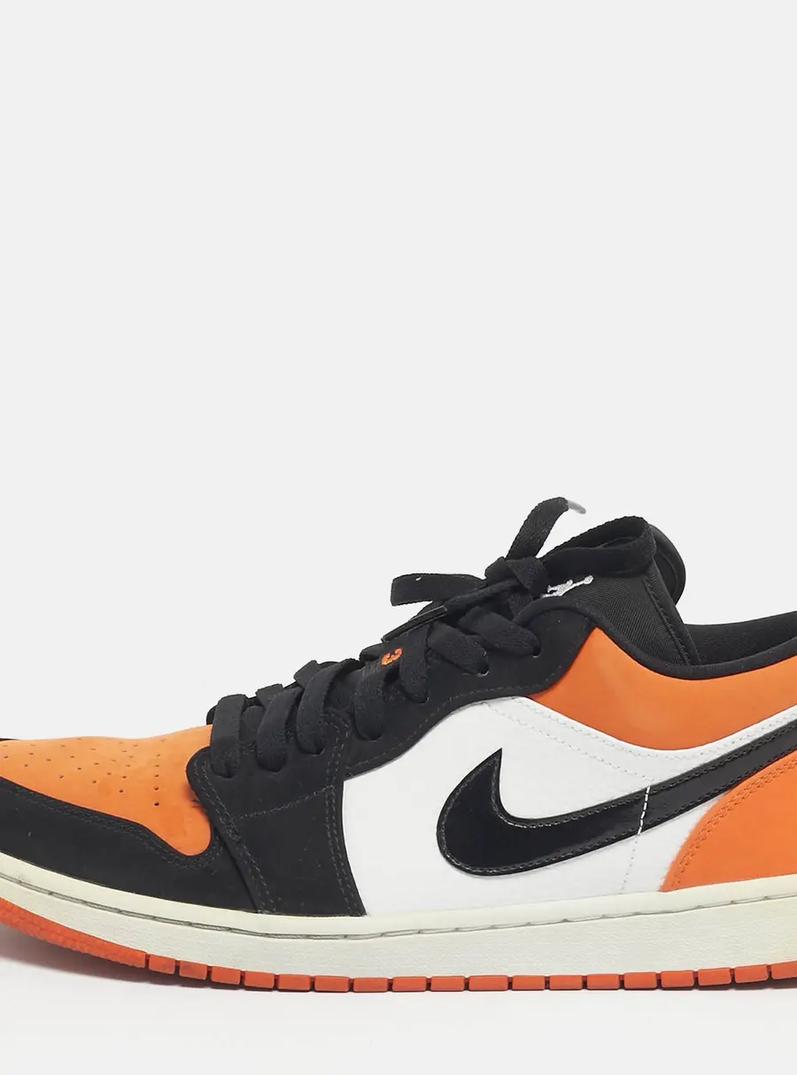 Air Jordans Multicolor Nubuck Leather Jordan 1 Low Shattered Backboard Sneakers Size 45