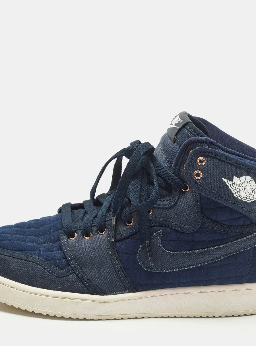 Air Jordans 1 AJKO High OG Size 42 Navy Blue Canvas and Fabric High Top Sneakers