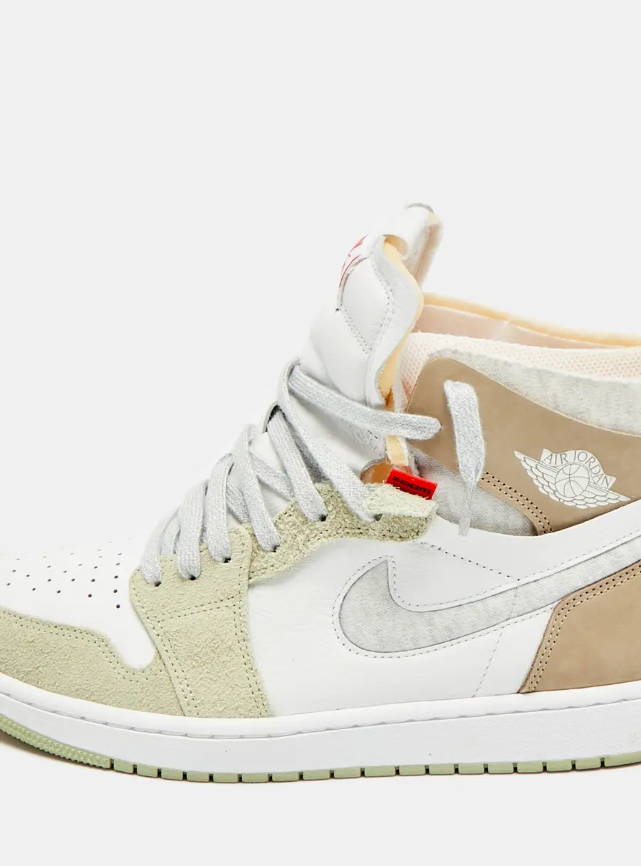 Air Jordans Jordan 1 Size 44.5 Multicolor Leather and Suede High Top Sneakers