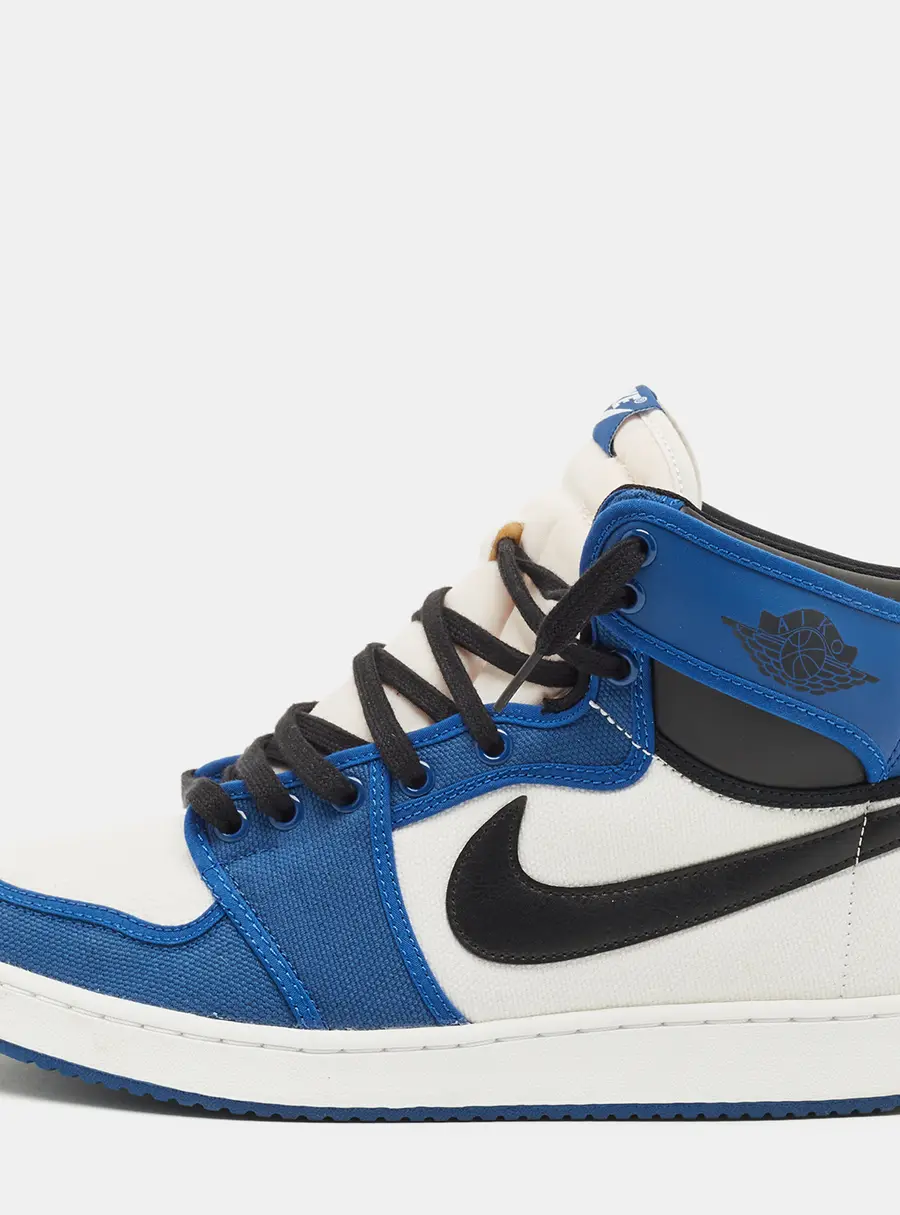 Air Jordans Jordan 1 Retro AJKO Storm Blue Size 45 Multicolor Canvas and Leather High Top Sneakers