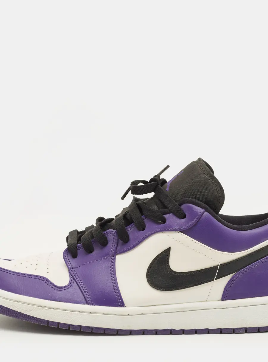 Air Jordans Jordan 1 Court Purple White Size 45 Multicolor Leather Low Top Sneakers