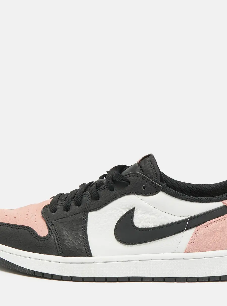 Air Jordans 1 Low OG Bleached Coral Size 47 Pink/Black Suede and Leather Low Top Sneakers