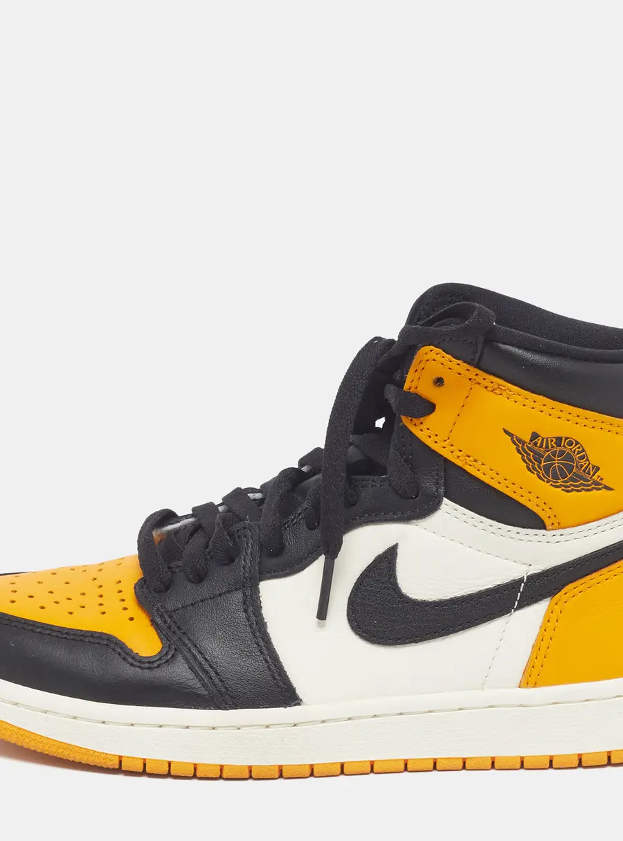 Air Jordans Jordan 1 Retro OG Taxi Size 38.5 Multicolor Leather High Top Sneakers