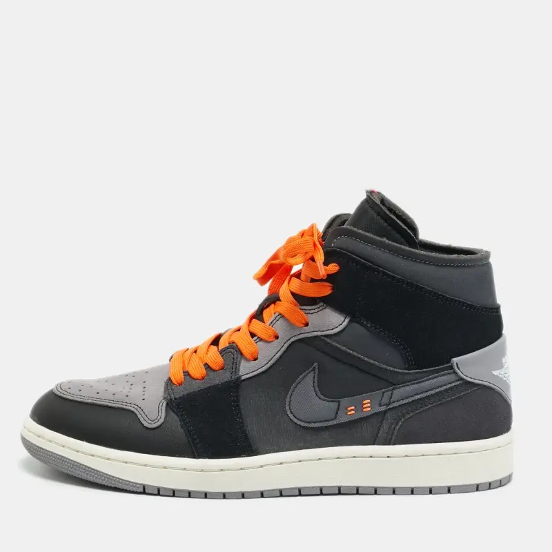Air Jordans Jordan 1 Craft Inside Out Black Size 44 Multicolor Leather and Suede Mid Top Sneakers