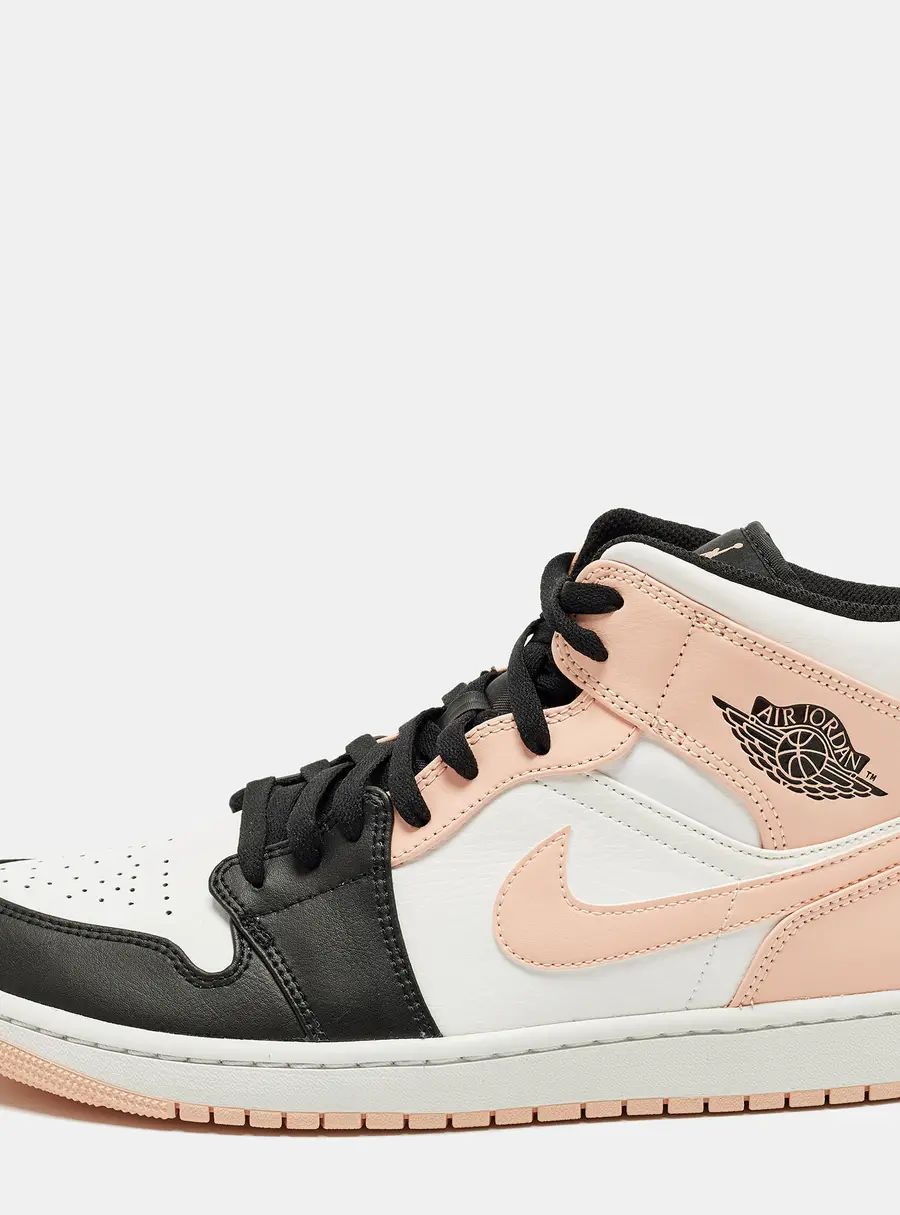 Air Jordans Jordan 1 Mid Arctic Orange Black Size 45 Multicolor Leather Mid Top Sneakers
